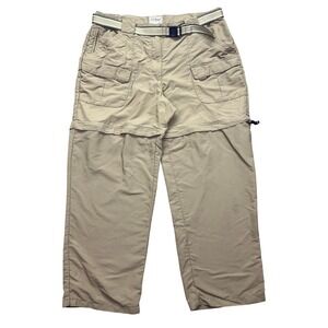 LL Bean‎ Convertible Cargo Pants Hiking Travel Outdoor Beige L Reg Fits 34"